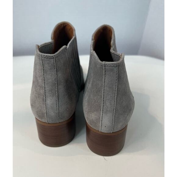NEW Franco Sarto Women’s A-Seville Gray Suede Slip On Ankle Boots Block Heel 10 - Picture 4 of 8